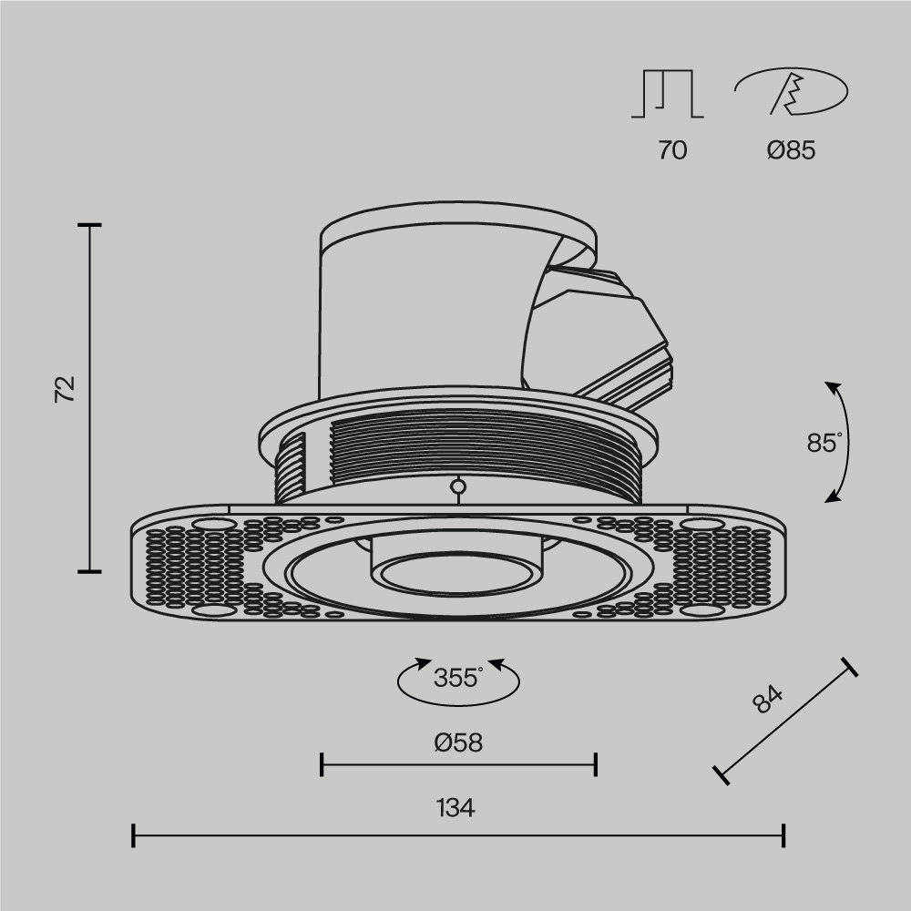 Встраиваемый светильник Maytoni Technical Focus LED mini DL127-8W4K-TRS-W