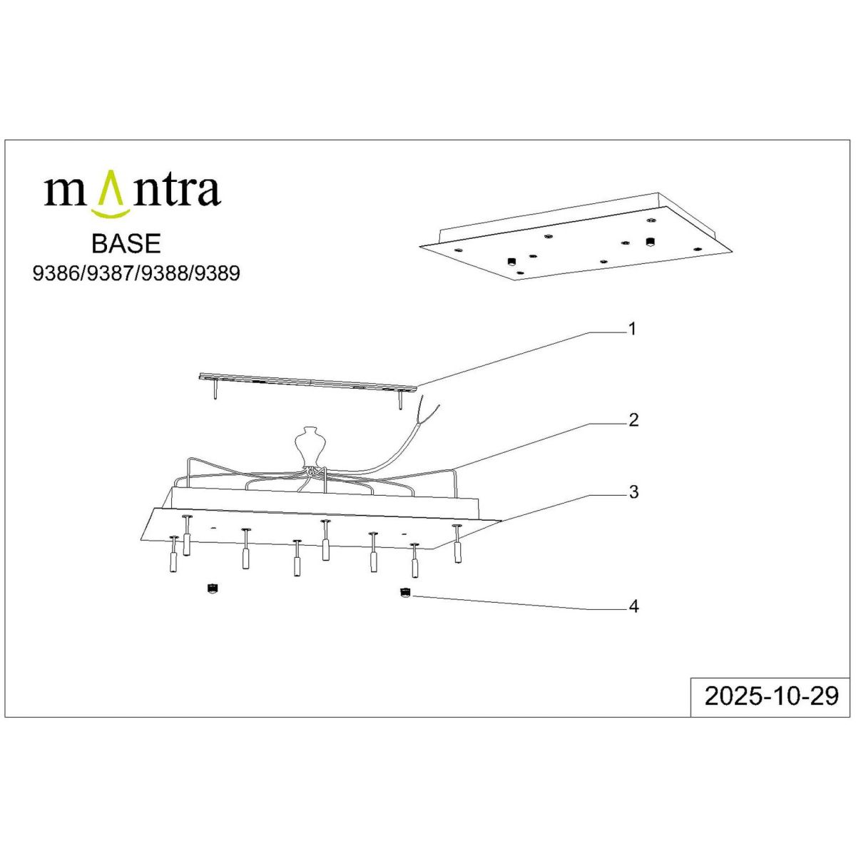 Основание потолочное 8L Mantra Modular Light Florones 9388