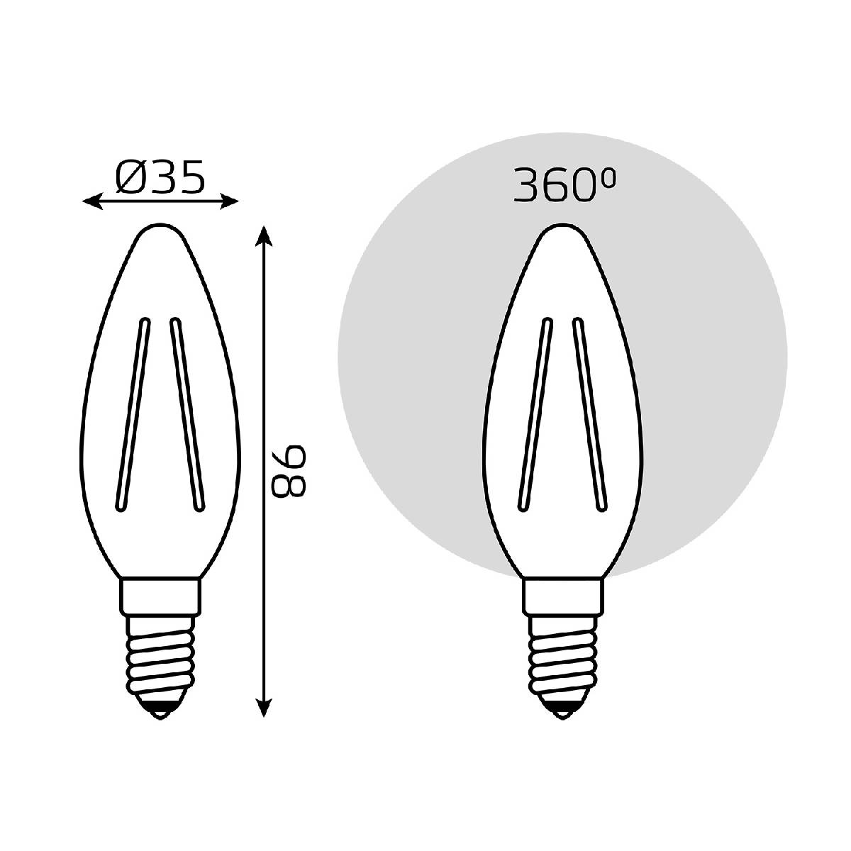 Лампа светодиодная Gauss Filament Elementary E14 8W 4100K 32128