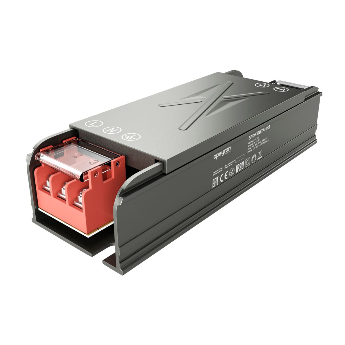 Блок питания Apeyron 12В 15Вт 186-264В 125А IP20 03-250