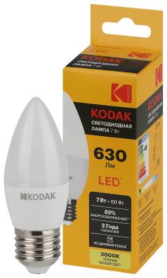 Лампа светодиодная Kodak LED B35-7W-830-E27 K 7Вт свеча теплый белый свет Е27 Б0057626