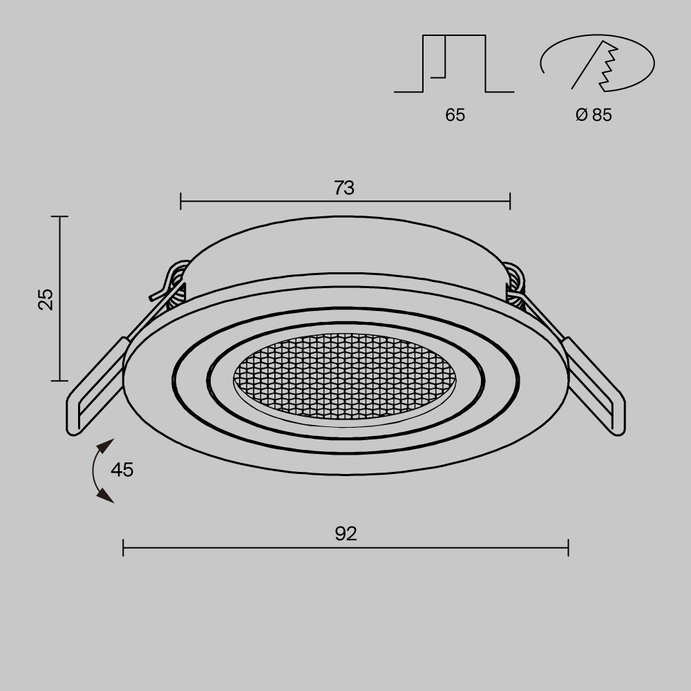 Встраиваемый светильник Maytoni Technical Atom DL023-2-01W-1(N)