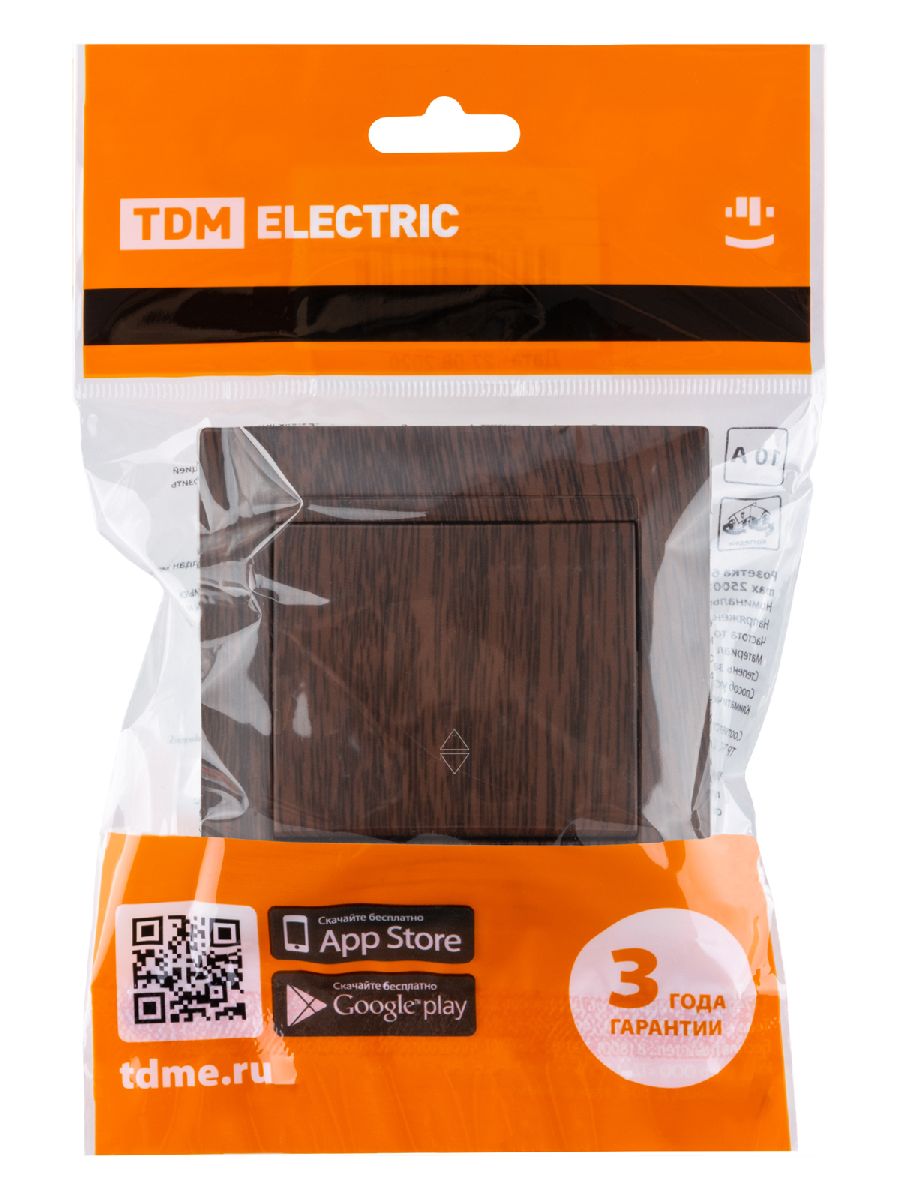 Выключатель одноклавишный на 2 направления Лама TDM Electric SQ1815-0406