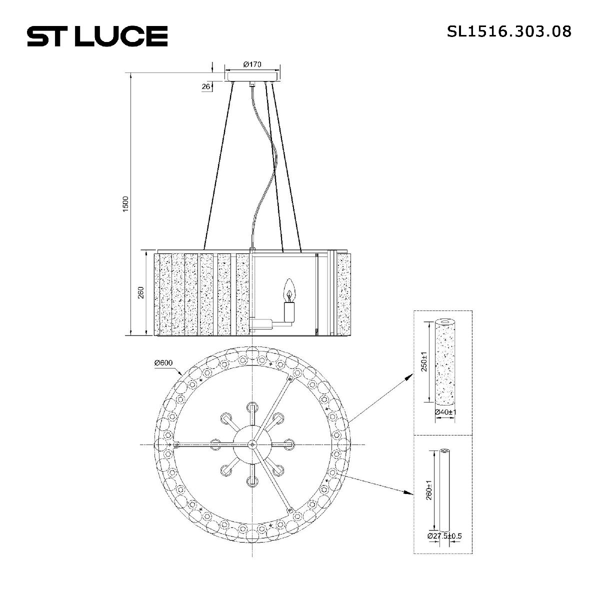 Подвесная люстра ST Luce DeLight Collection SL1516.303.08