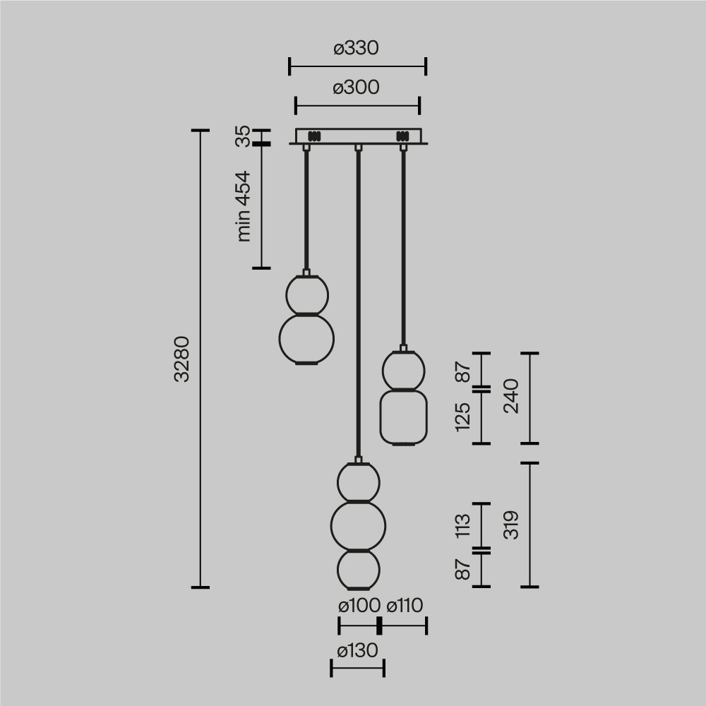 Подвесной светильник Maytoni Drop MOD273PL-L33G3K