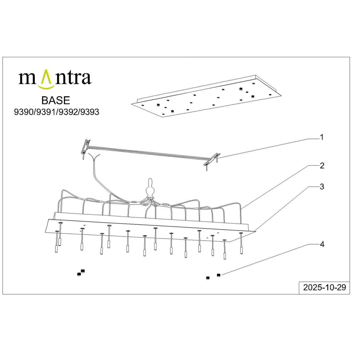 Основание потолочное 14L Mantra Modular Light Florones 9391