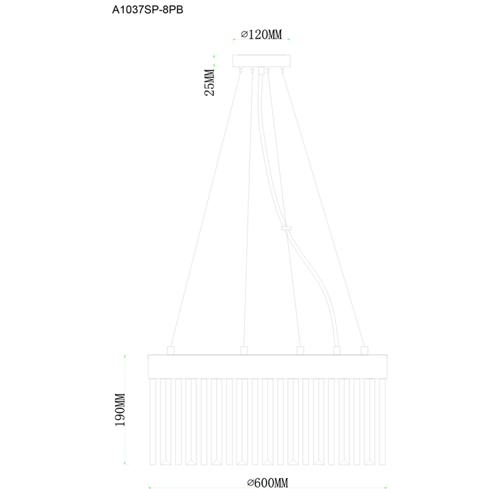 Подвесной светильник Arte Lamp Francheska A1037SP-8PB