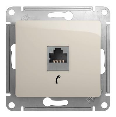 Розетка телефонная RJ11 Systeme Electric Glossa Молочный GSL000981T