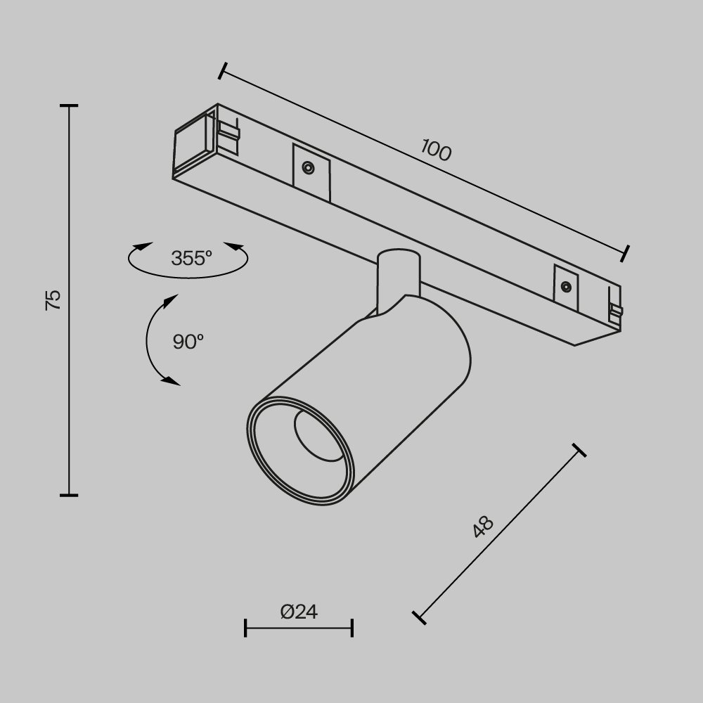 Трековый магнитный светильник Maytoni Focus Led TR176-1-3WTW-M-B