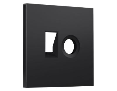 Лицевая панель SIGMA (Черный матовый) для компьютерной/телефонной + TV розетки RJ-45/RJ-11 QUANT PRO Ambrella Volt SP8125