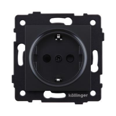Розетка штепсельная SCHUKO 16A/250 В, черный матовый Kollinger REA-002BM для Aspekt, Eleganz, Reflex