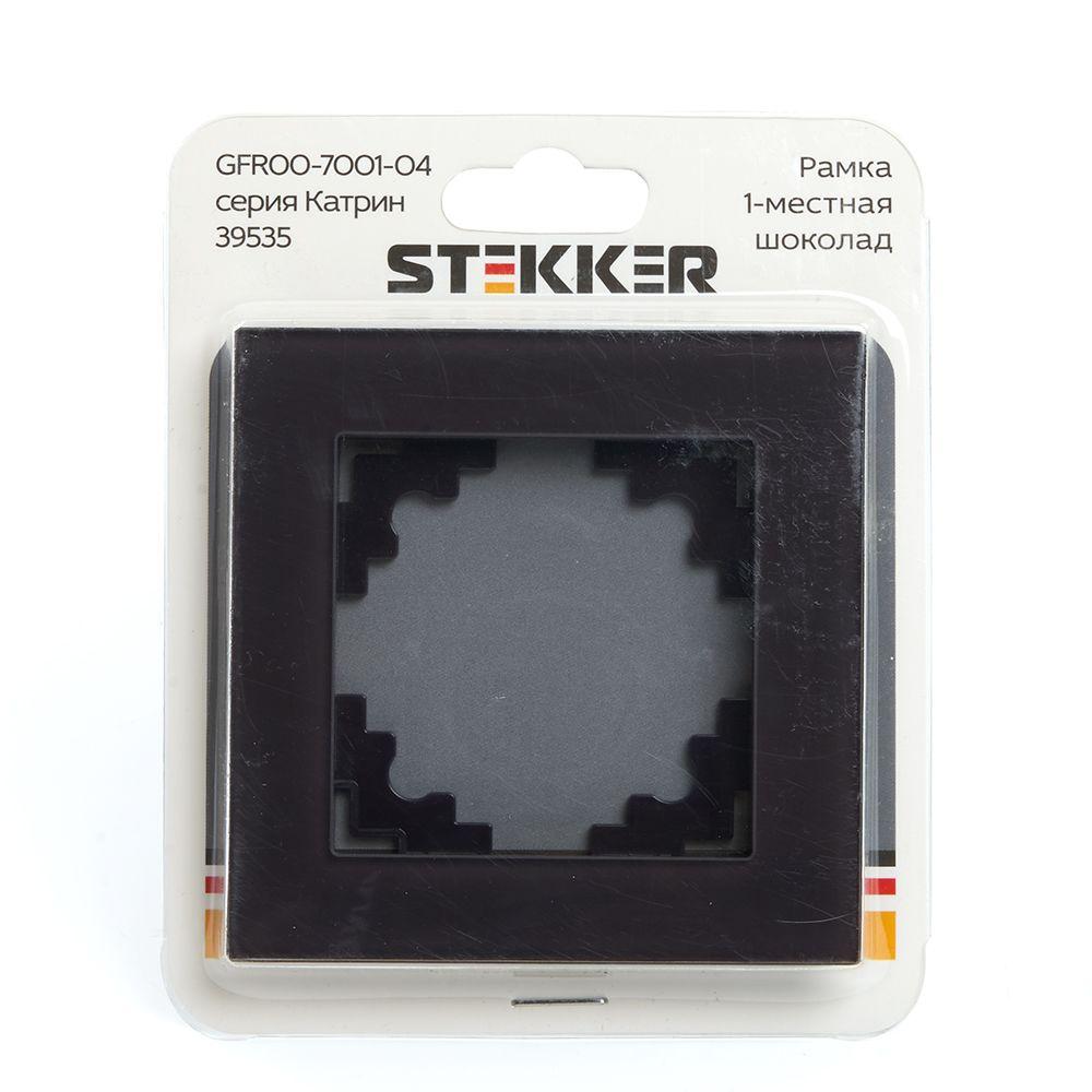 Рамка 1-постовая Stekker Катрин шоколад GFR00-7001-04 39535