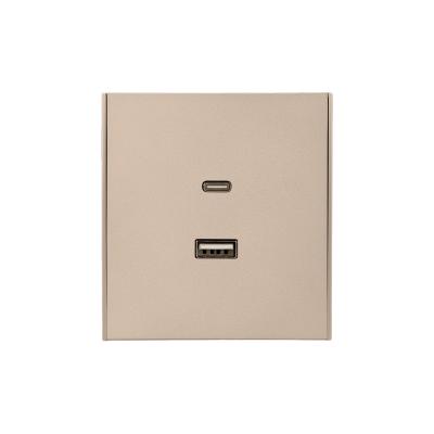 Розетка STRONG USB-A+Type-C 3А с функцией быстрой зарядки шелк KRANZ KR-78-0734-8