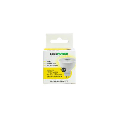 Светодиодная лампа LEDS POWER MR16 GU5.3 7Вт 3000К (линза 60°) 006901