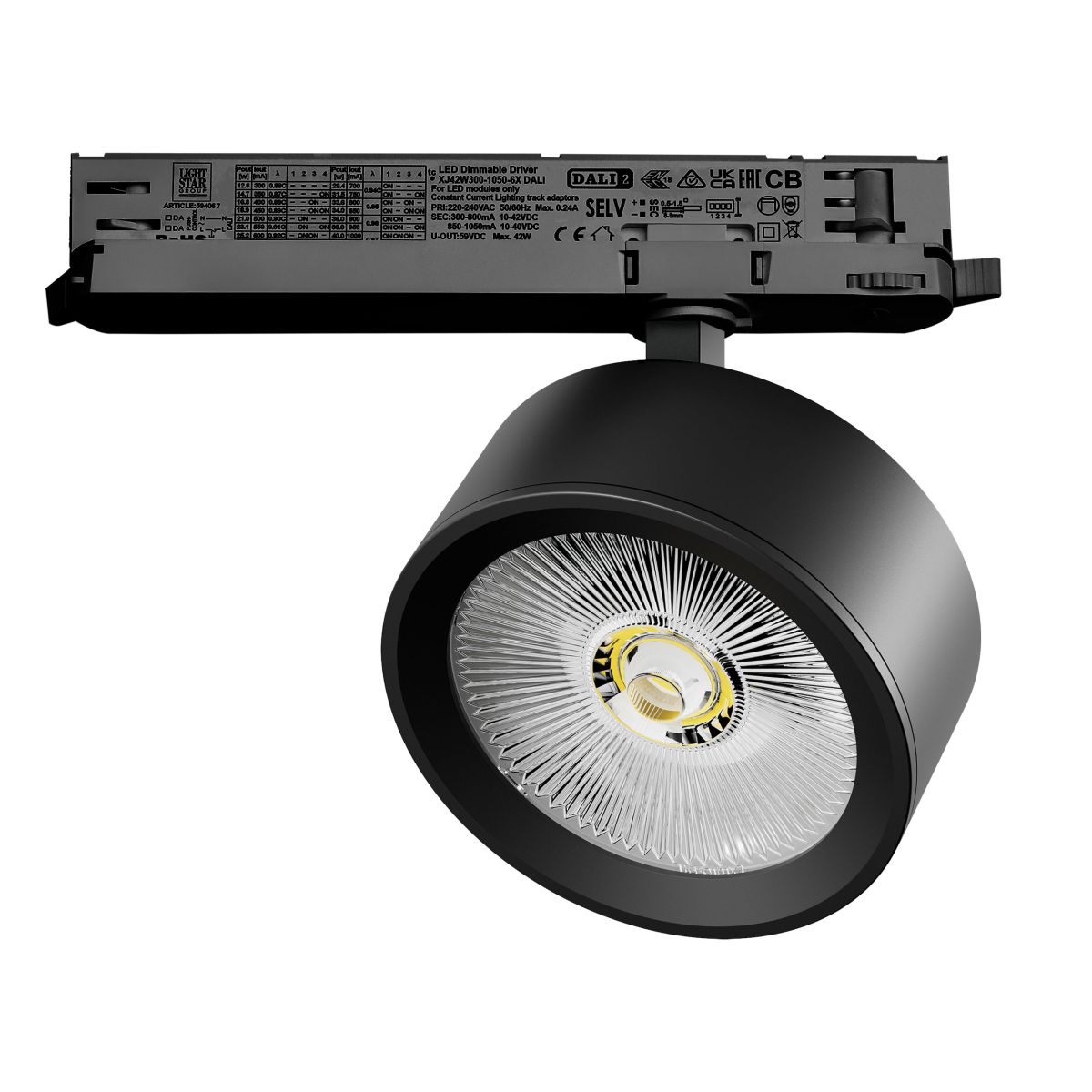 Трековый трехфазный светильник Quattro LED с управлением DALI Lightstar Alta Pro A5647DALI