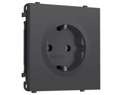 Комплект механизма электрической розетки SIGMA Графит Мягкое касание 50Hz 2P+E с/з 16A-250V QUANT PRO Ambrella Volt MS906010 (SP9060, PR141)
