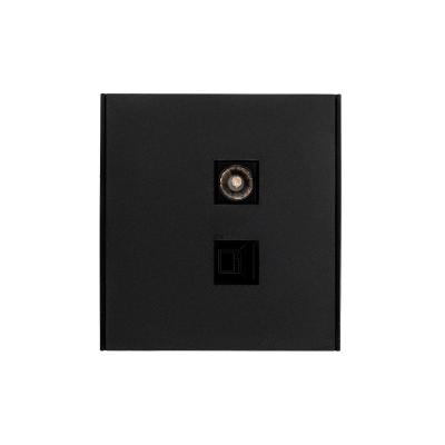 Розетка STRONG компьютерная RJ45 кат6 + TV с/у антрацит KRANZ KR-78-0722-5