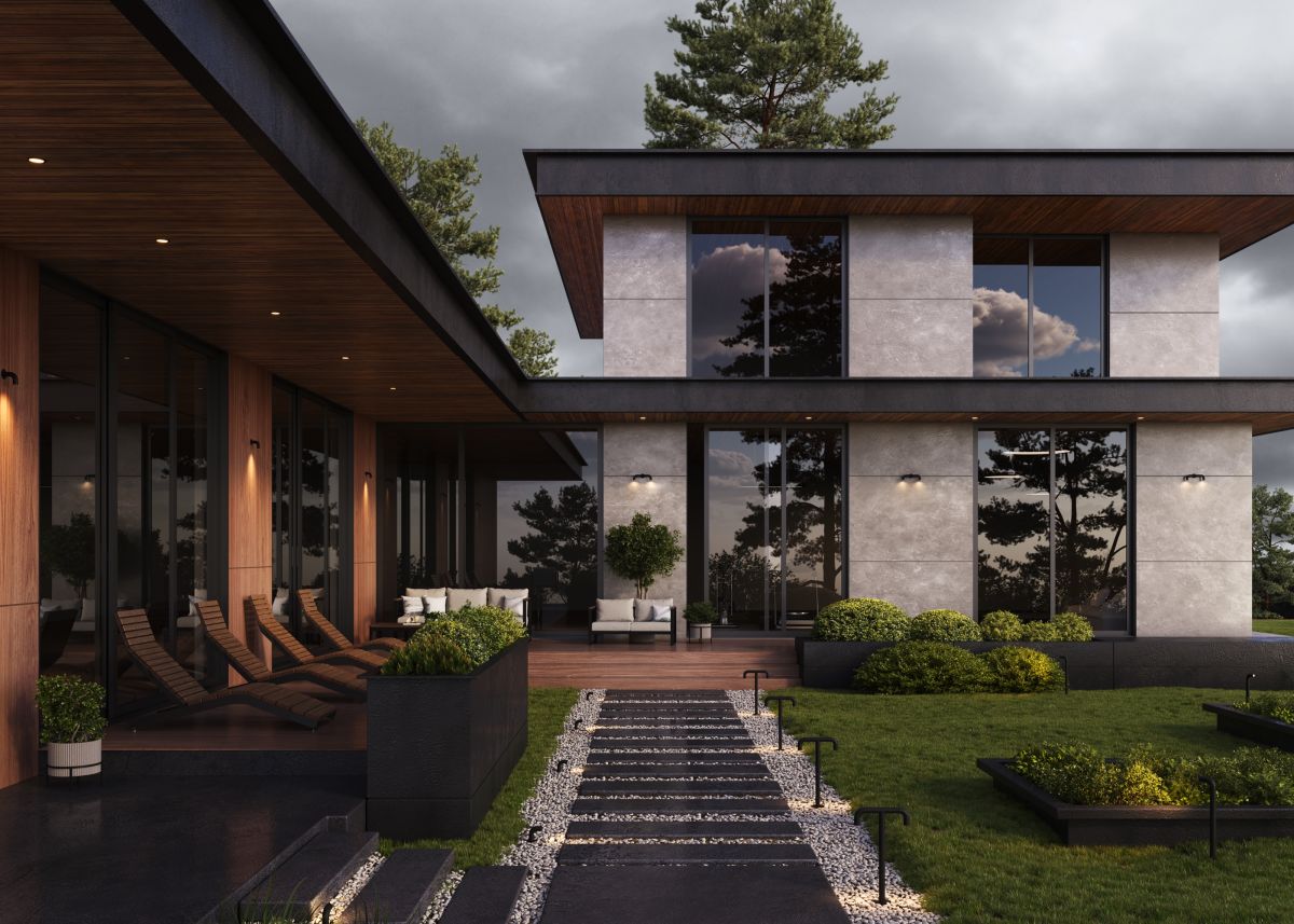 Фасадный светильник Maytoni Sleek O477WL-L4GF3K