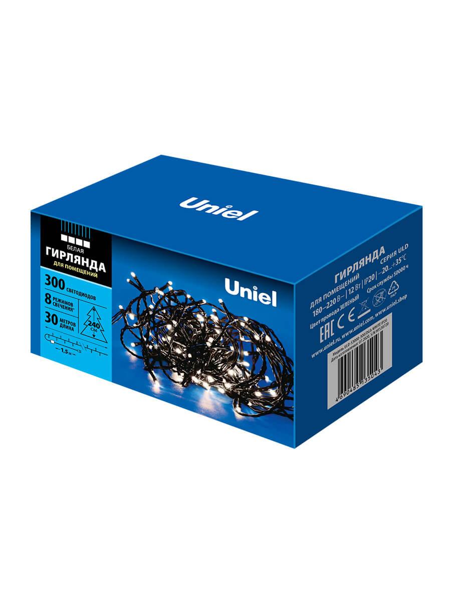 Светодиодная гирлянда Uniel 220V белый ULD-S3000-300/DGA White IP20 UL-00007313