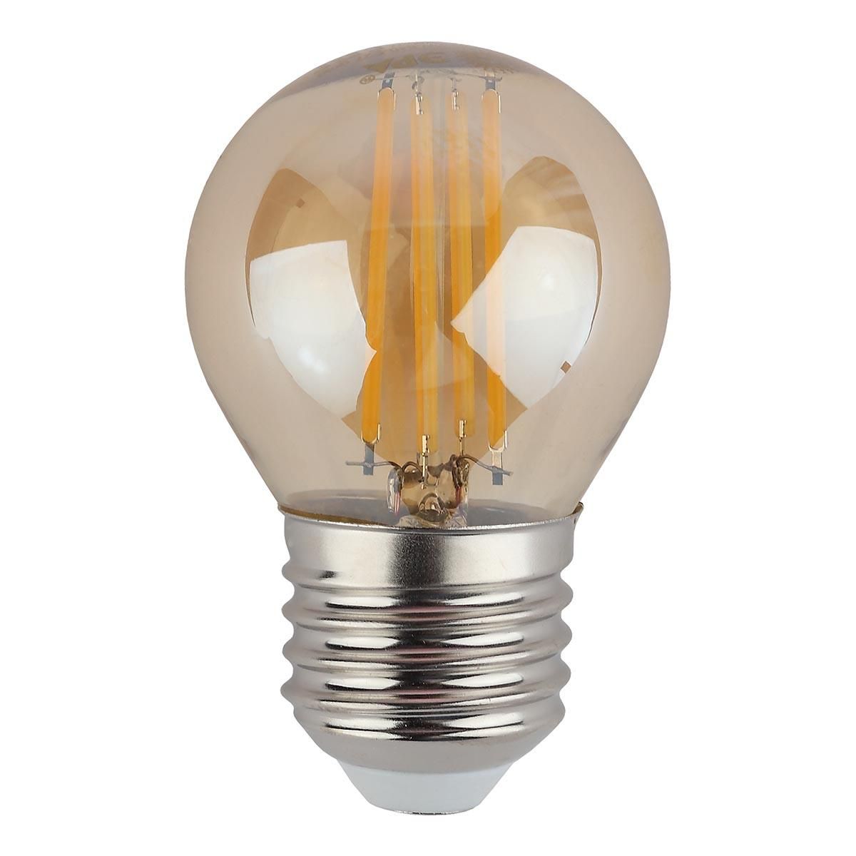 Лампа светодиодная филаментная ЭРА E27 9W 4000K золотая F-LED P45-9w-840-E27 gold Б0047031