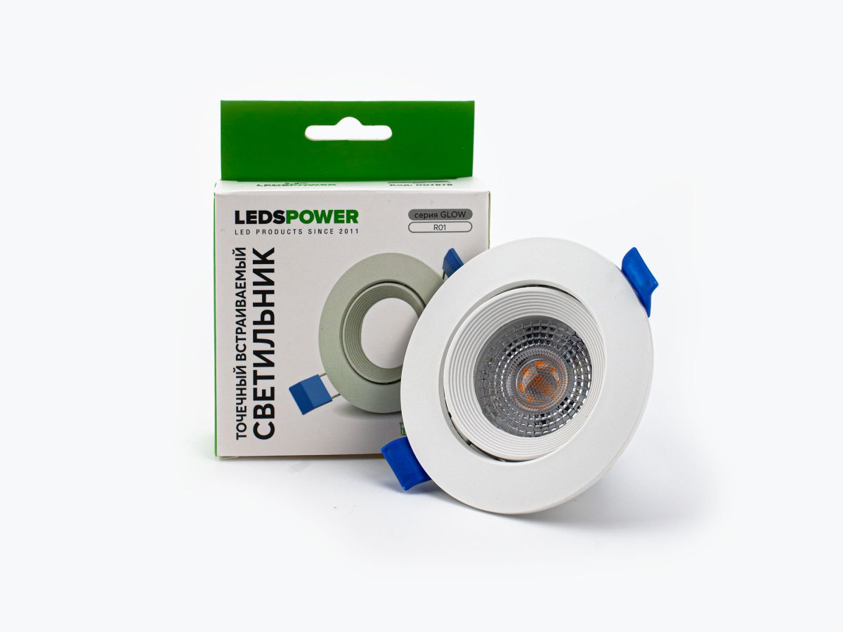Точечный встраиваемый светильник LEDS POWER R01 серия GLOW 007878