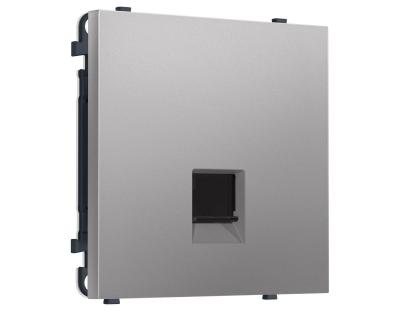 Комплект механизма компьютерной розетки SIGMA Сталь матовый RJ-45 Ambrella Volt MS512010 (SP5120, PR188)