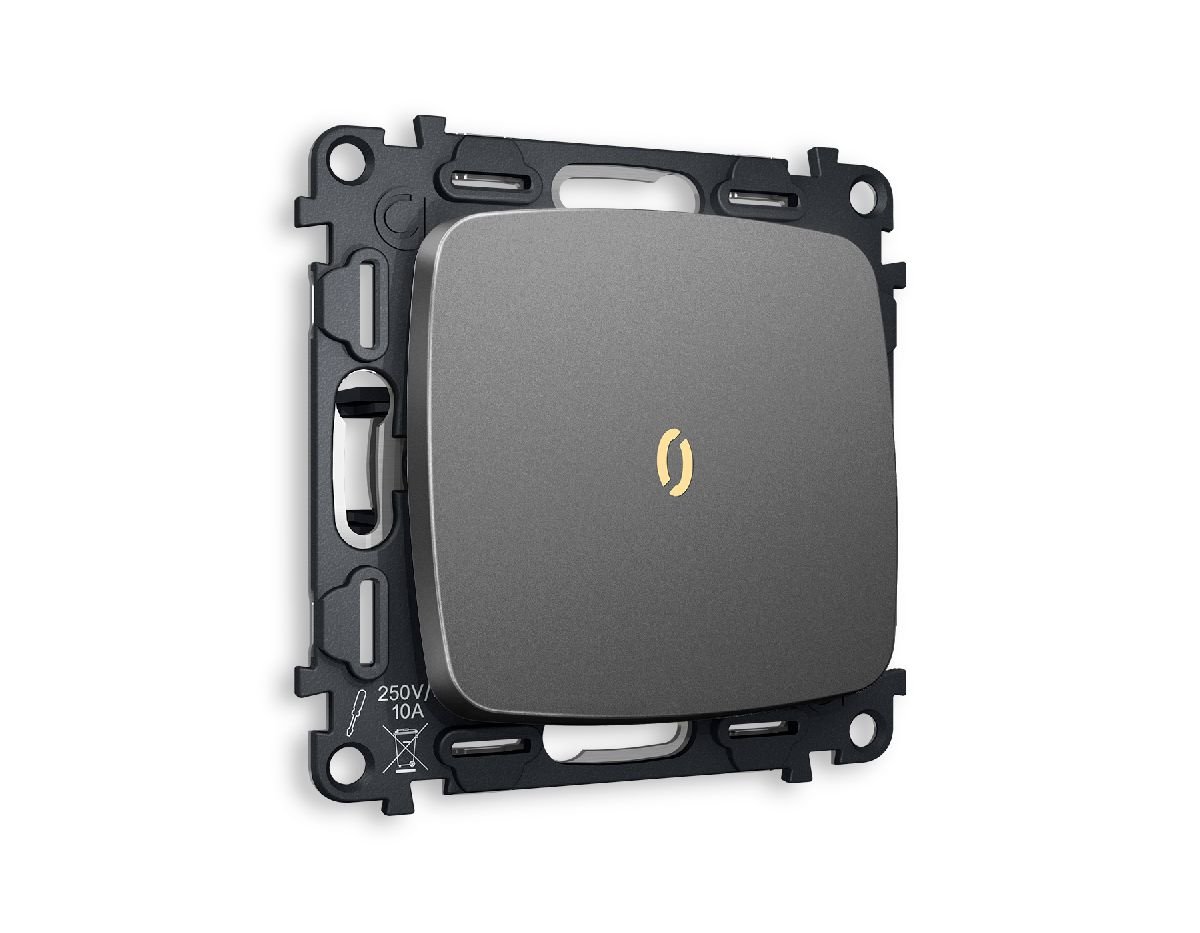 Комплект механизма 1-кл выключателя с подсветкой Ambrella Volt Omega MO652010