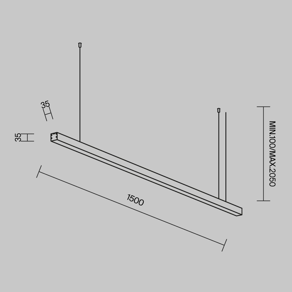 Линейный подвесной светильник Maytoni Technical LL312005