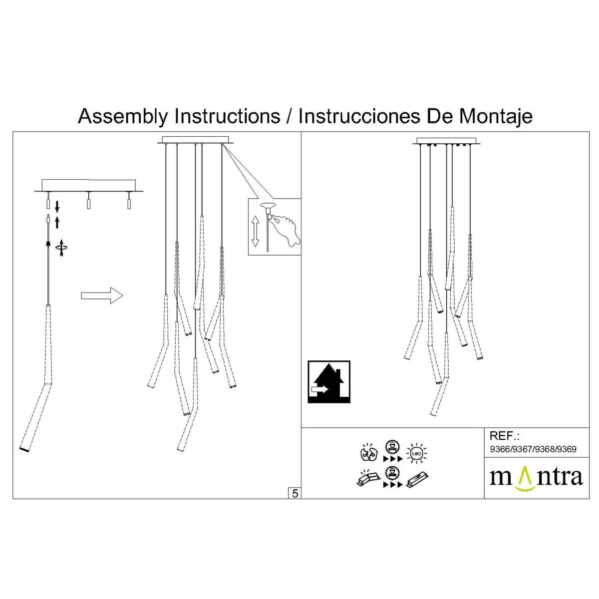 Основание потолочное 8L Mantra Modular Light Florones 9369