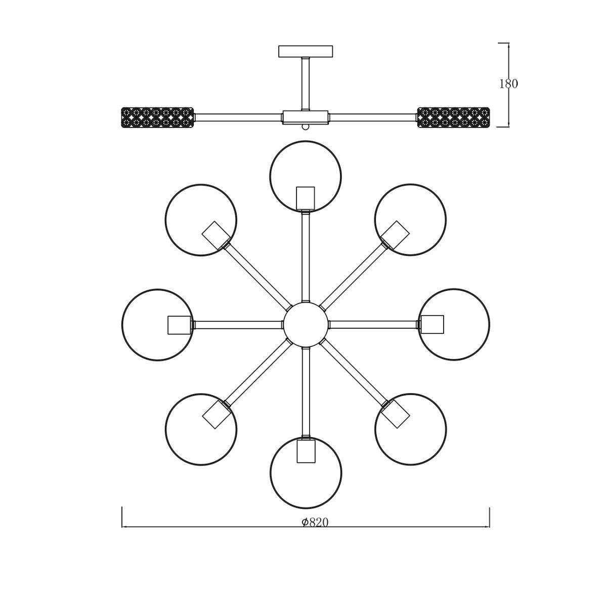 Люстра на штанге Escada Banjo 679/8P White