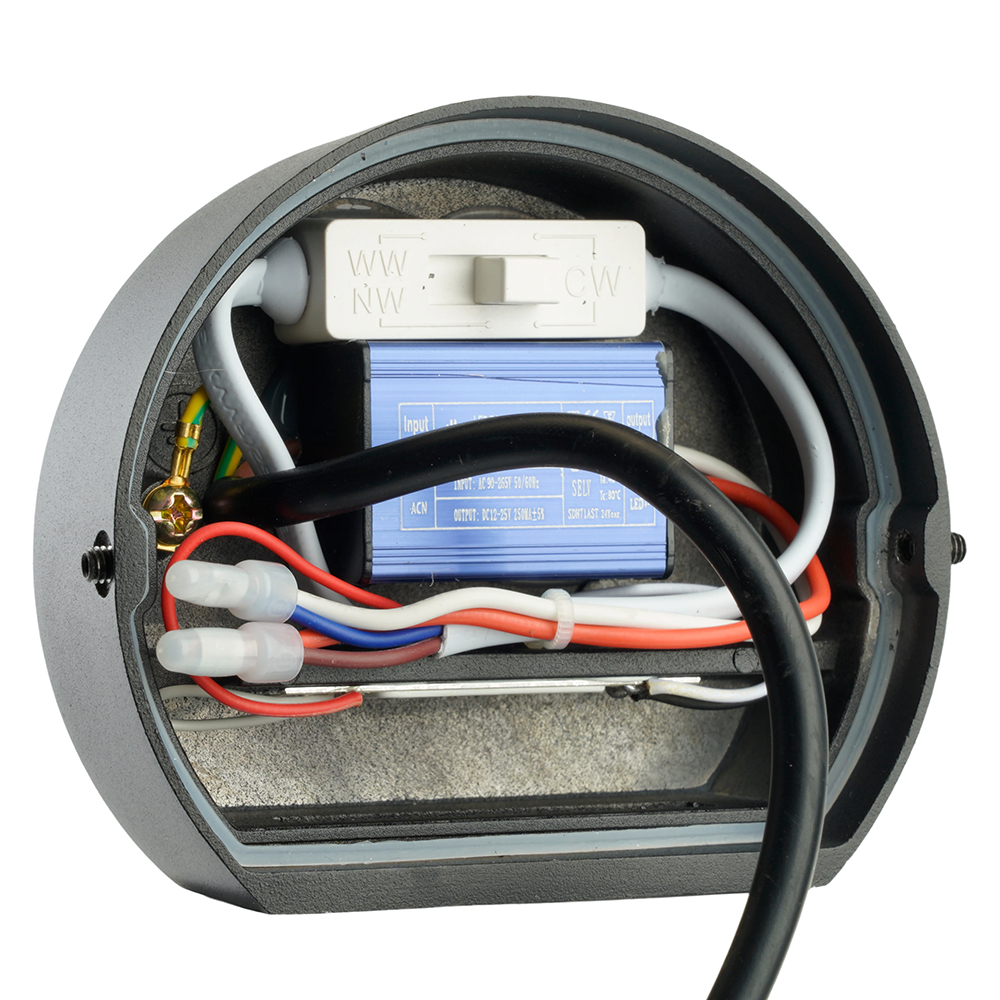 Уличный настенный светильник Feron Дели DH500, 6W, 55Lm, 3000/4000/6400К, черный