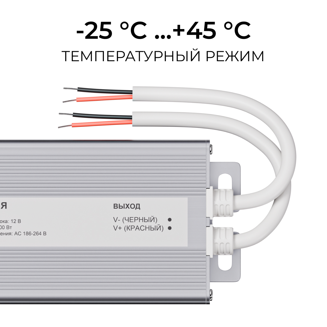 Блок питания OGM 12В, 300Вт, 186-264В, 25А, IP67 PS3-86
