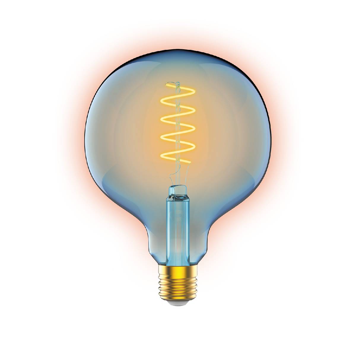 Лампа светодиодная диммируемая филаментная Gauss E27 5W 1800K шар синий 1013802105