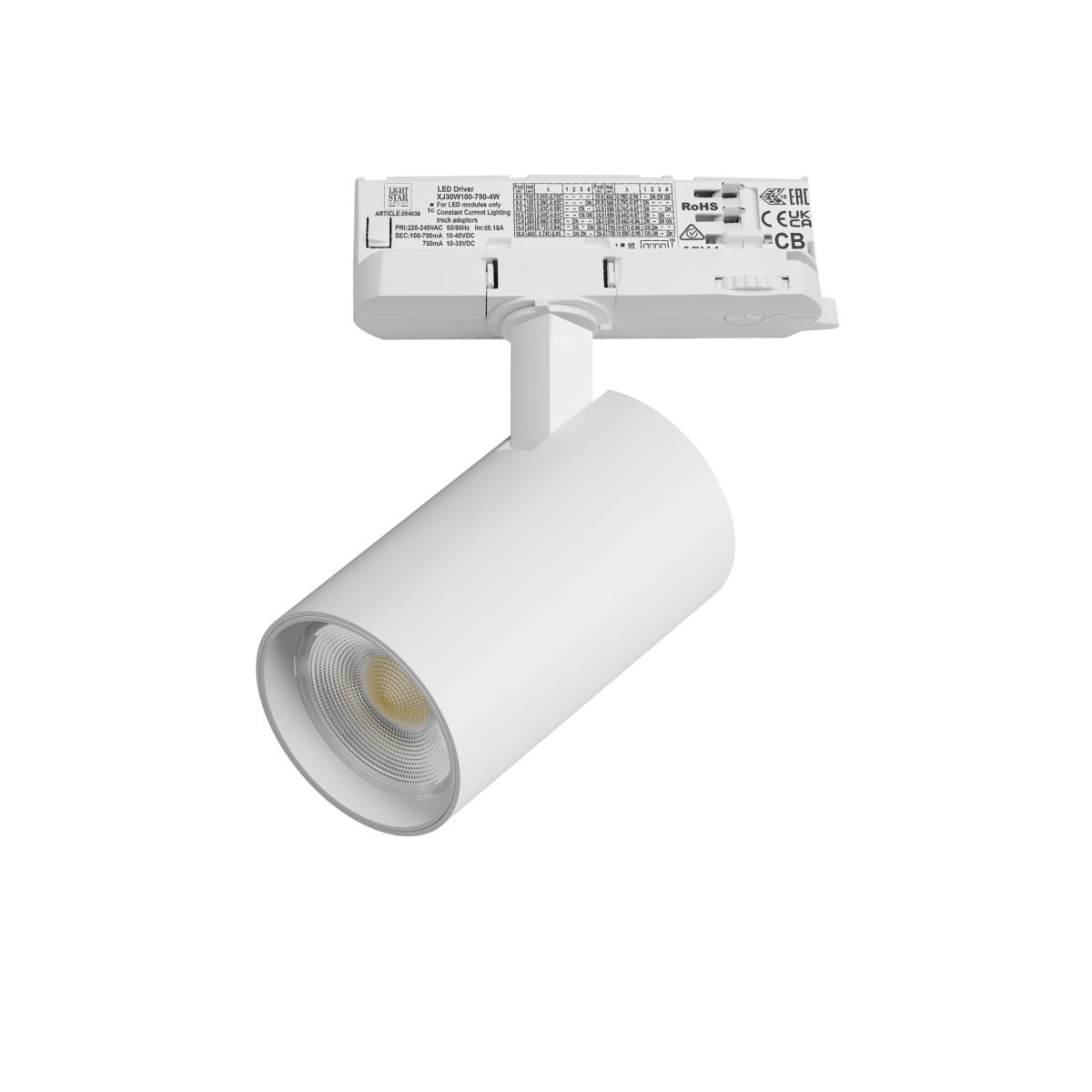 Светильник для трековой системы Quattro LED с адаптером Lightstar Alta Base A5146QT