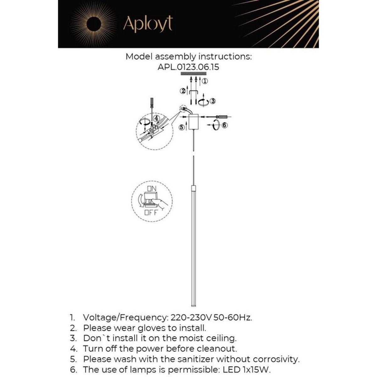 Подвесной светодиодный светильник Aployt Gabi APL.0123.06.15