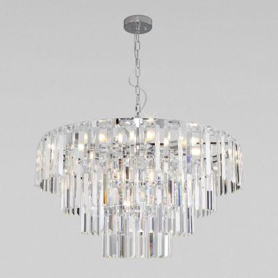 Подвесная люстра Eurosvet Elegante 10130/10 хром/прозрачный хрусталь Strotskis