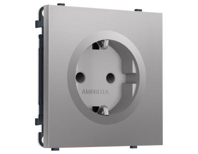 Комплект механизма электрической розетки SIGMA Сталь матовый 50Hz 2P+E с/з с/ш 16A-250V QUANT PRO Ambrella Volt MS507010 (SP5070, PR141)