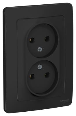 Розетка 2-ая б/з без шторок, 16А, 250В Systeme Electric Blanca внутр Антрацит BLNRS000026