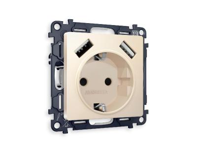 Комплект механизма розетки 2USB A+A 18W (быстрая зарядка) с/з Ambrella Volt Alfa MA329010 Комплект механизма розетки 2USB A+A 18W (быстрая зарядка) с/з Ambrella Volt Alfa MA329010