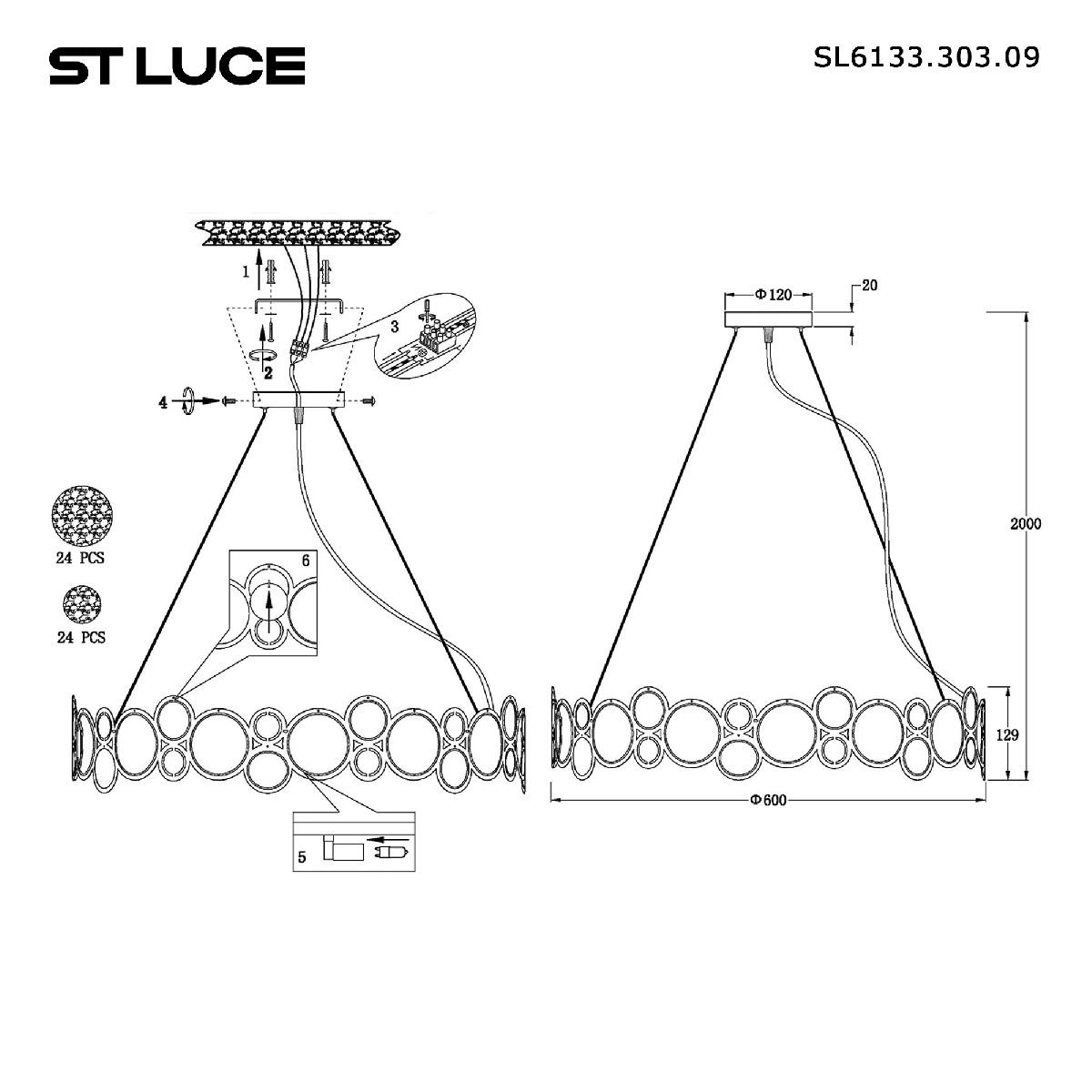 Подвесная люстра ST Luce Swatch SL6133.303.09
