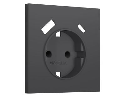 Лицевая панель SIGMA (Графит Мягкое касание) для электрической розетки с/з со шторками 2USB A+C QUANT PRO Ambrella Volt SP9100