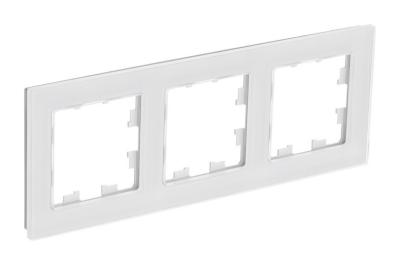 Рамка 3-ая Systeme Electric AtlasDesign Nature Натуральное стекло Белый ATN360103
