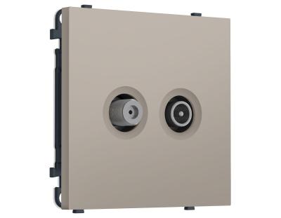 Комплект механизма розетки TV оконечной + SAT SIGMA Серо-бежевый матовый 5-862MHz 3.5dB/950-2150MHz 3.8dB QUANT PRO Ambrella Volt MS373310 (SP3733, PR217)