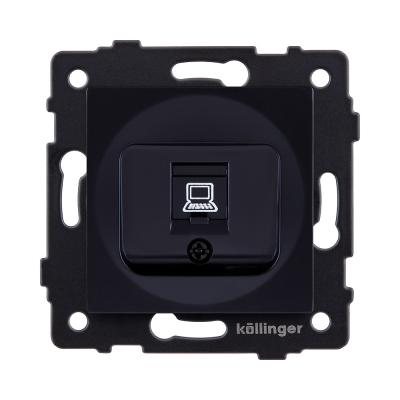 Розетка Ethernet RJ45 Cat.6, черный Kollinger REA-018BK для Aspekt, Eleganz, Reflex