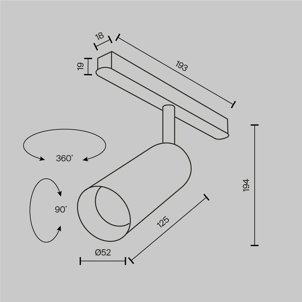 Трековый магнитный светильник Maytoni Focus Led TR032-2-12W3K-M-BBS