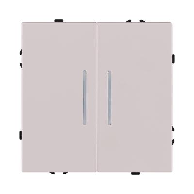 Выключатель 2-клавишный 10А/250В с LED подсветкой, кашемир матовый Kollinger Eclipse EC-010CM