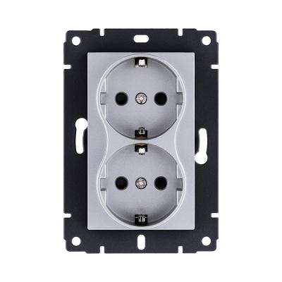 Розетка штепсельная SCHUKO двойная 16A/250 В, серый Kollinger REA-032GY для Aspekt, Eleganz, Reflex