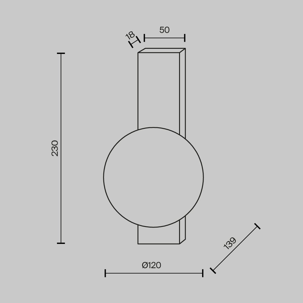 Настенный светильник Maytoni Lunella MOD470WL-01BS