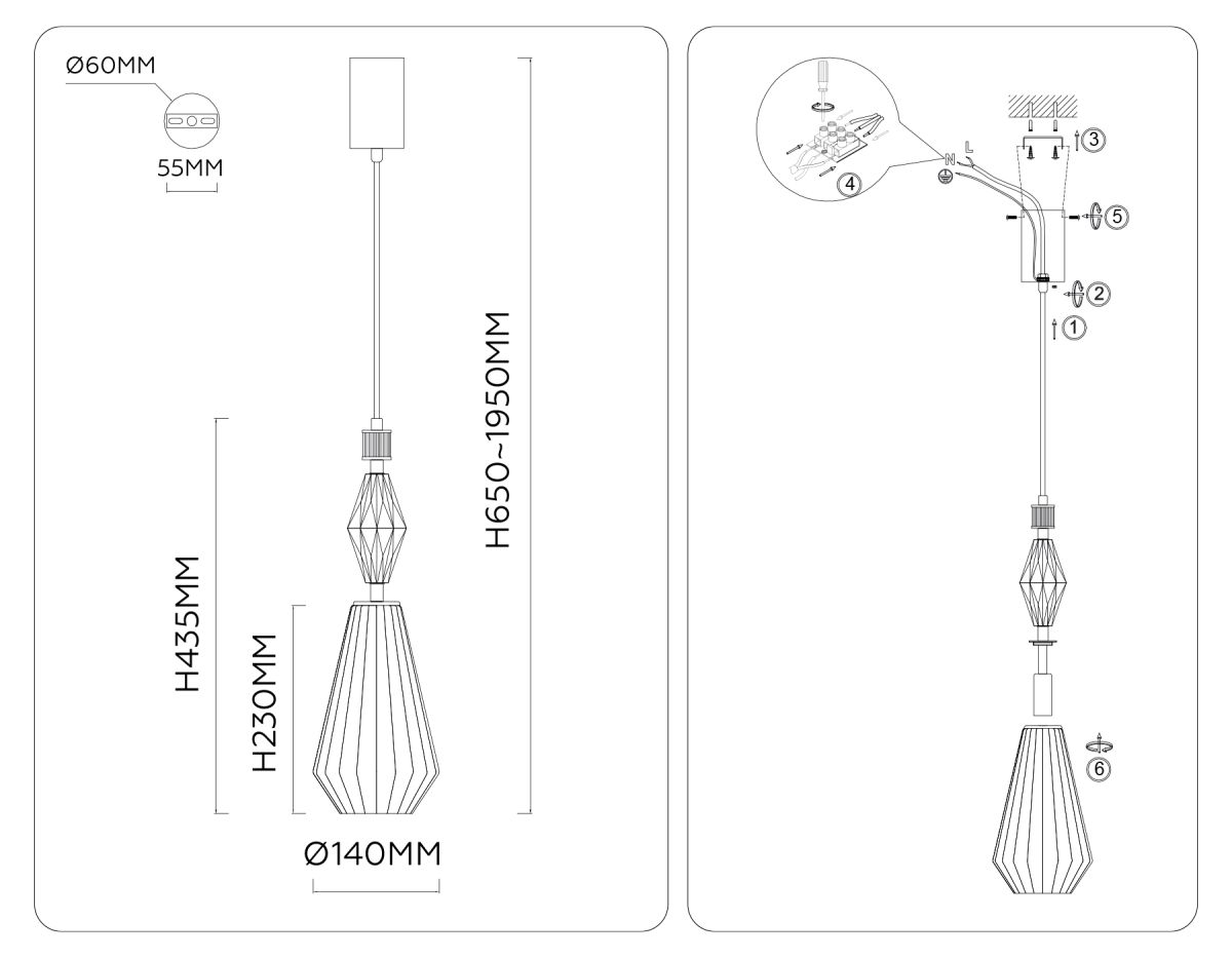 Подвесной светильник Ambrella Light High Light Ceramo Modern LH53181