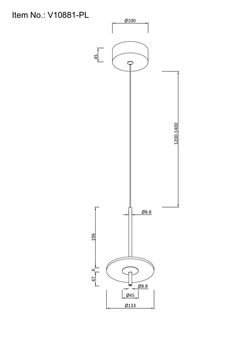 Подвесной светодиодный светильник Moderli Ella V10881-PL